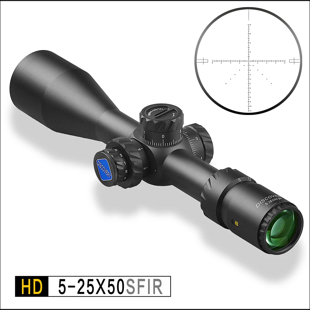 Прицел для обнаружения HD 5-25X50 SFIR DLTW SFP IR-MIL тактическая Оптика прицел стрельбы