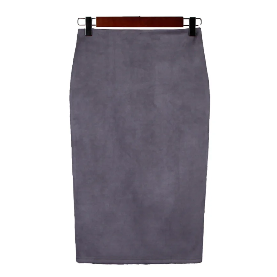 Юбка для женщин сезон: весна-лето Лидер продаж юбки для Женские однотонные цвет длинная юбка-карандаш Harajuku Высокая талия разделение леди - Цвет: Gray