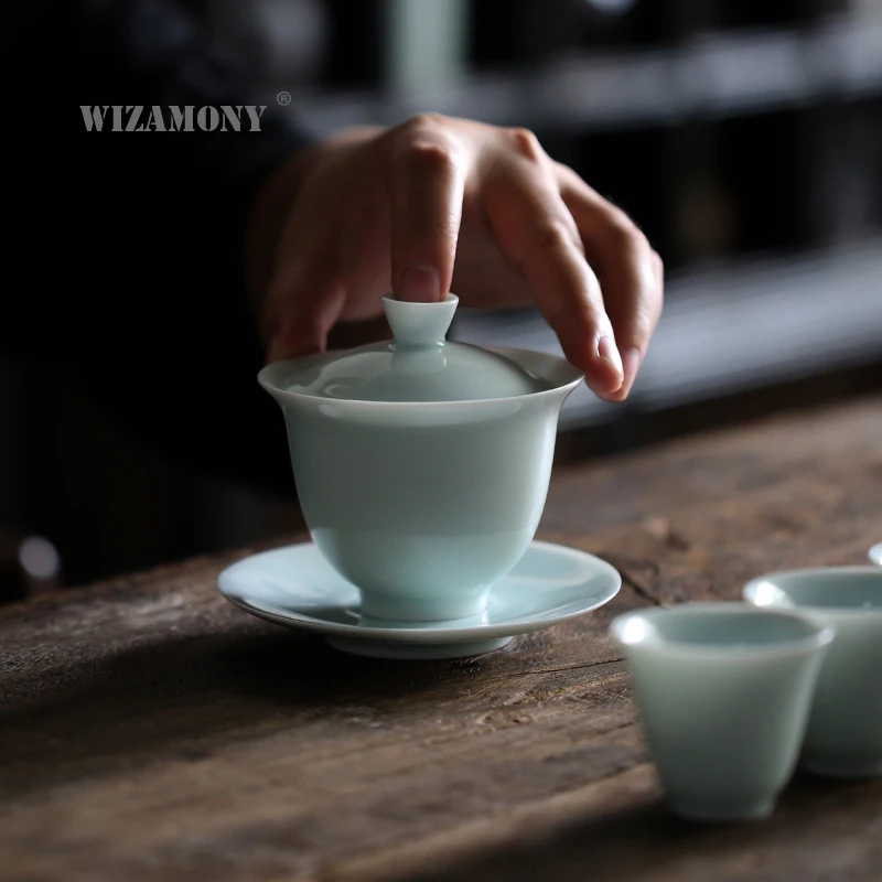 WIZAMONY Цзиндэчжэнь китайский чайный набор кунг-фу gaiwan чайный горшок чайная чашка чайная посуда чайные наборы чайные сервизы celadon керамический Пуэр чайная чашка посуда для напитков