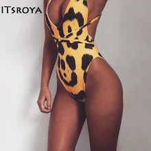 Itsroya Banage, желтый, открытая спина,, бразильский женский сдельный купальник, сексуальный, боди, с принтом, купальник, женский, монокини, купальник