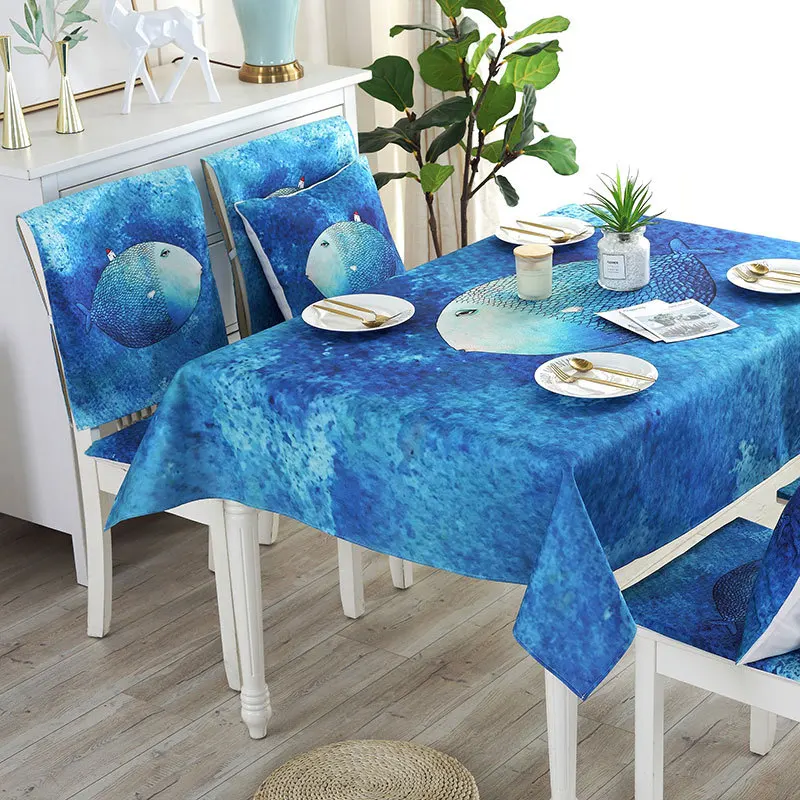 Proud Rose Waterproof Linen Table Cloth Cartoon Table Cover Chair Set Pillowcase Cover Towel European Tablecloths Chair Cushion