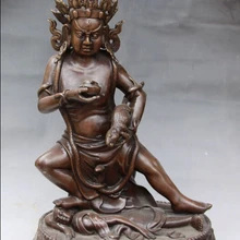 Xd 003379 Тибет Буддизм Храм Фейн Pure Bronze Известный Желтый Jambhala Статуя Будды