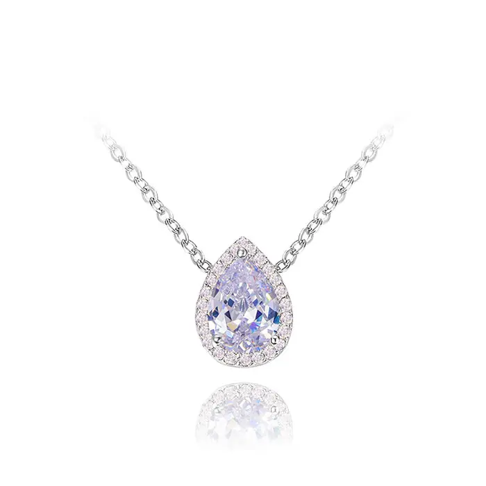 High Quality Pear Cut White Gold Color Water Drop Design Pendants