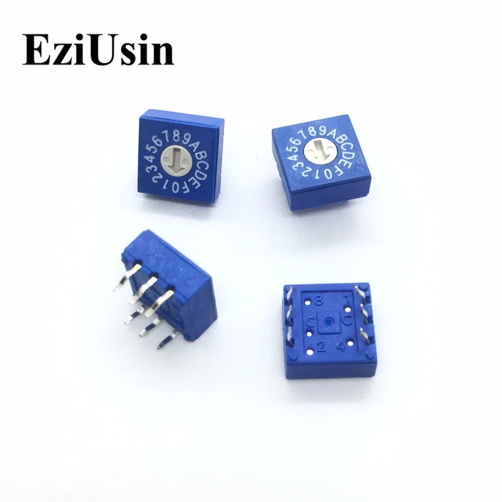 EziUsin 100 шт./лот 16 поворотный переключатель кодирования DIP-переключатель 6 футов/0 мм хвостовик/3-цилиндровый до 3 0~ F