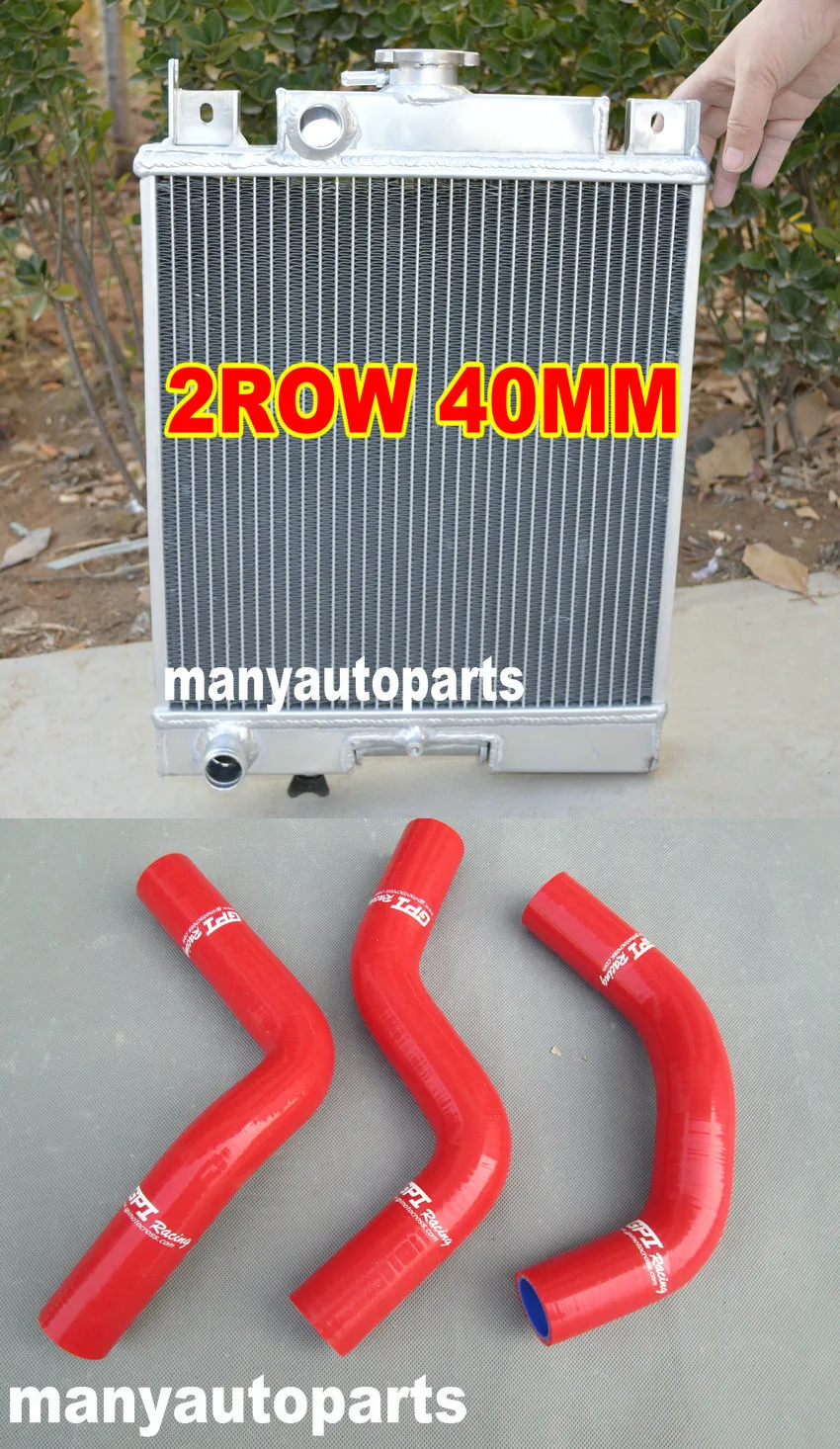 For 40mm 2 Row SUZUKI SWIFT GTI 1.0/1.3/1.6 89 90 91 92 93 94 aluminum radiator+hose