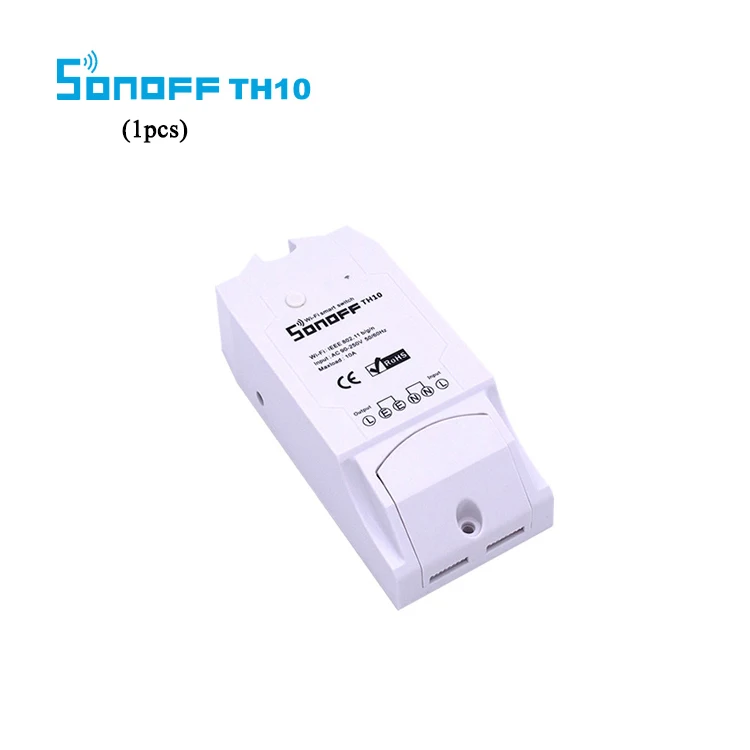 Sonoff TH 16A/10A мониторинг температуры и влажности WiFi умный переключатель Функция синхронизации с AM2301 DS18B20 датчик высокая точность - Комплект: Sonoff TH10