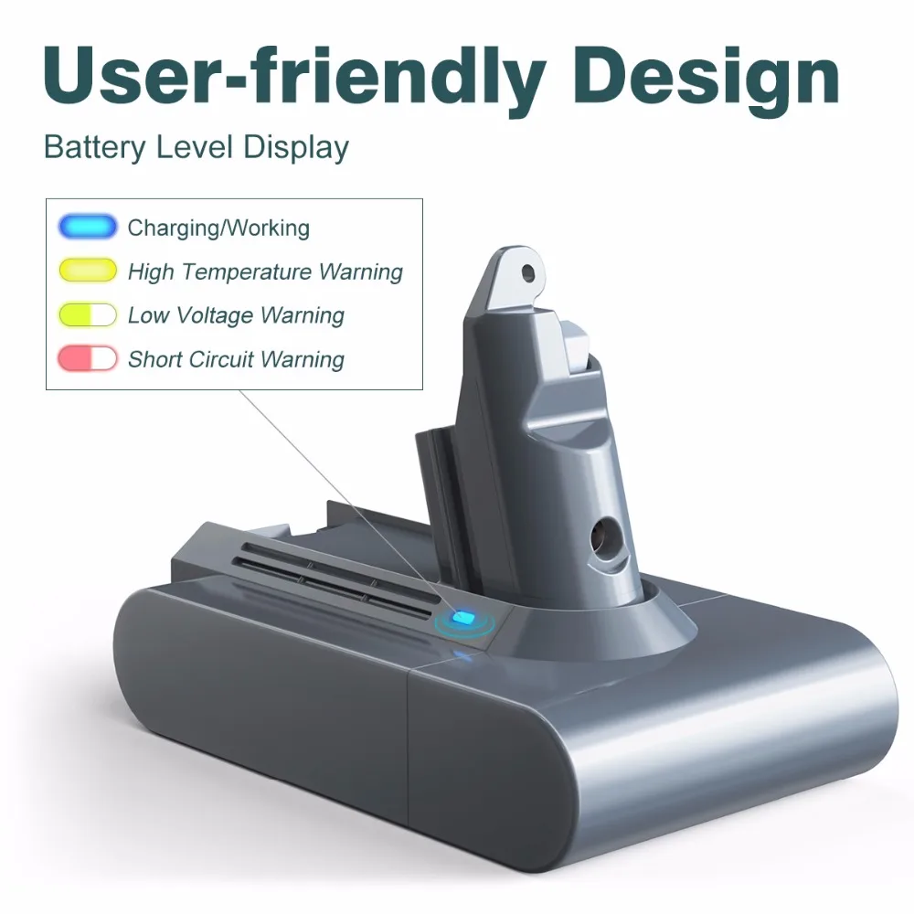 Floureon 21,6 V 2000mAh Сменный аккумулятор для Dyson V6 DC61 DC62 DC58 DC59 DC72 DC74 пылесос 965874-02 li-ion