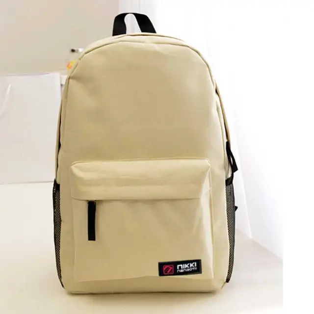 Transer Fashion solid color Women Men Student Backpack School Shoulder