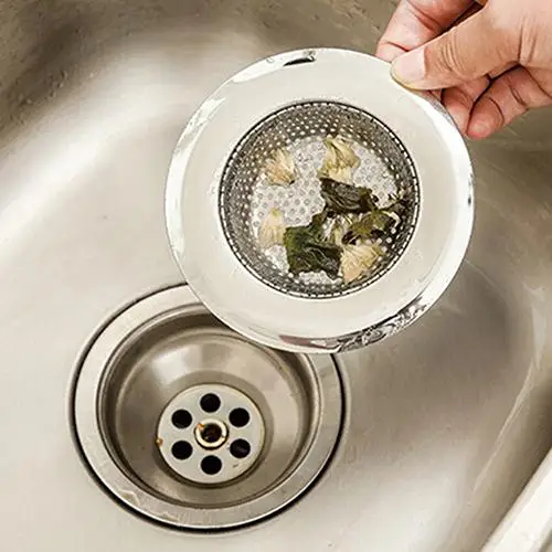 

Stainless Steel Mesh Sink Strainer Trap Bath Hair Drain Hole Metal Flume Filter