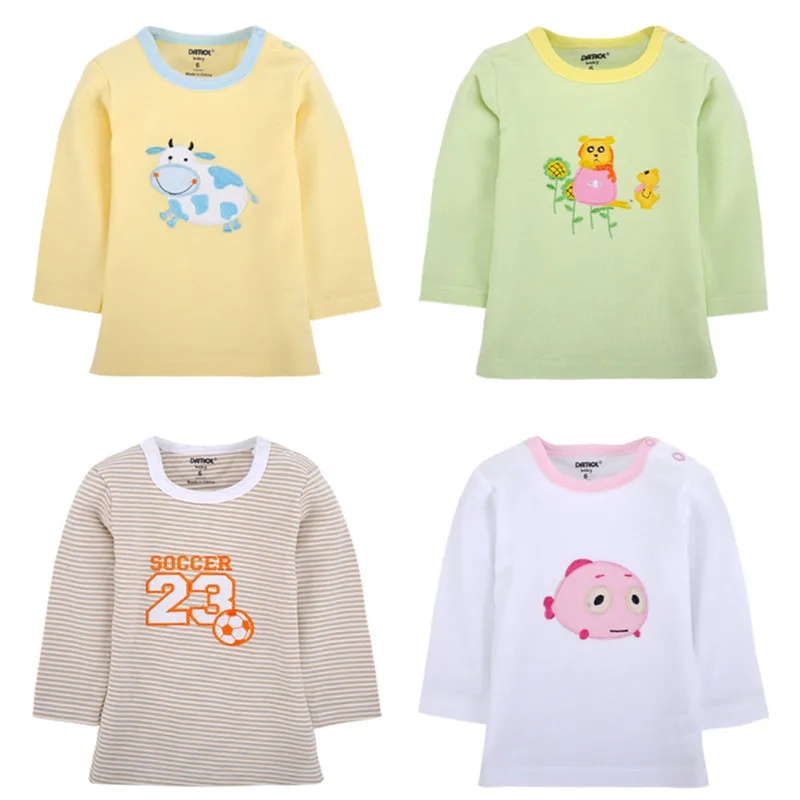 

1pcs/lot Baby Clothing Random Spring Girl Boy Vest 2019 Newborn Babies Cotton Long Sleeved T-shirt Hot Cartoon Infant Clothes