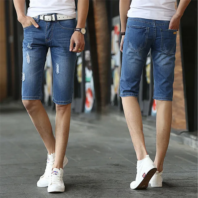2015 Summer Style Ripped Cotton Casual Kpop Skinny Men ...