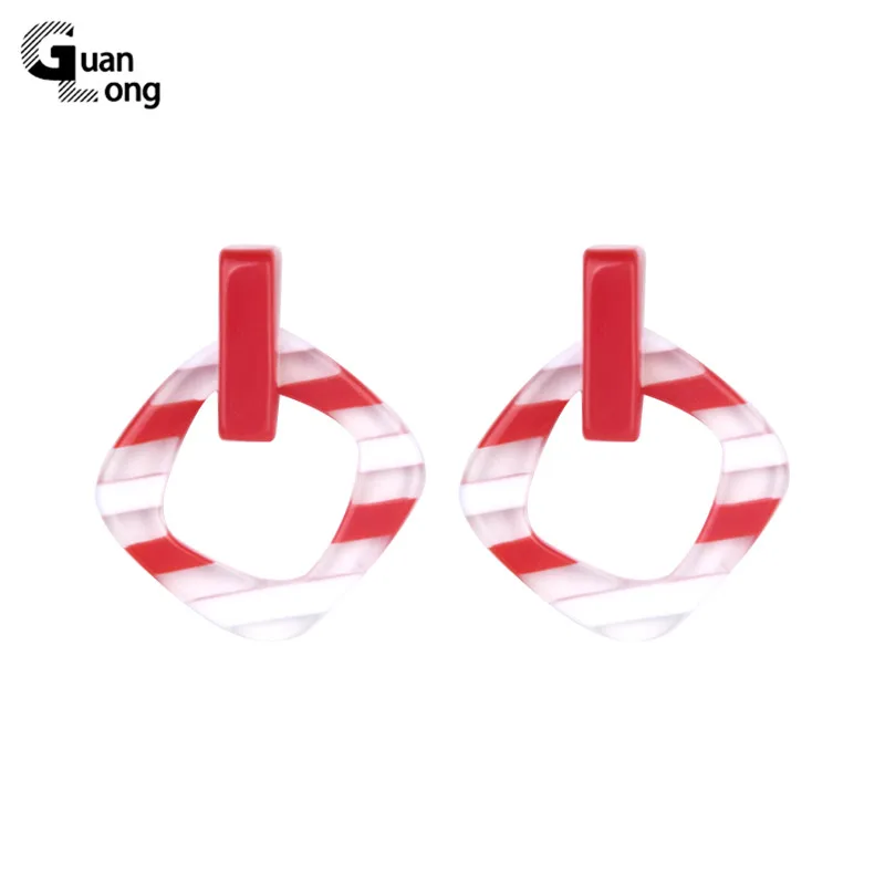 

GuanLong Vintage Long Dangling Acrylic Earrings for Women Big Geometric Resin Drop Earring for Girls Fashion Jewelry Brincos