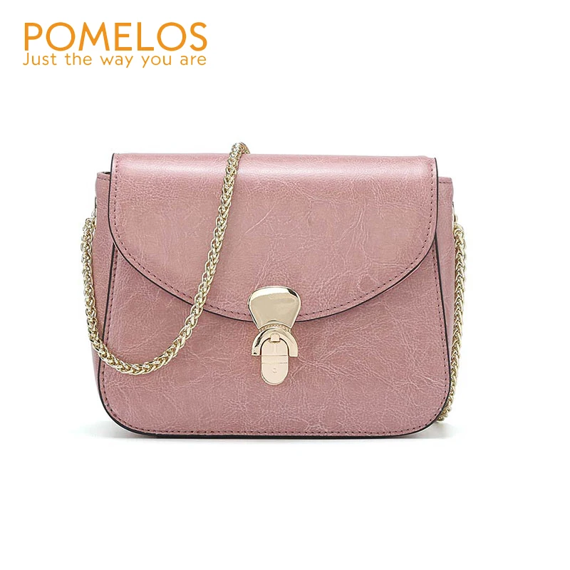 

POMELOS Genuine Leather Handbag Woman Shoulder Bag Casual Mini Chain Bag Ladies Handbags Purse High Quality Women Messenger Bags