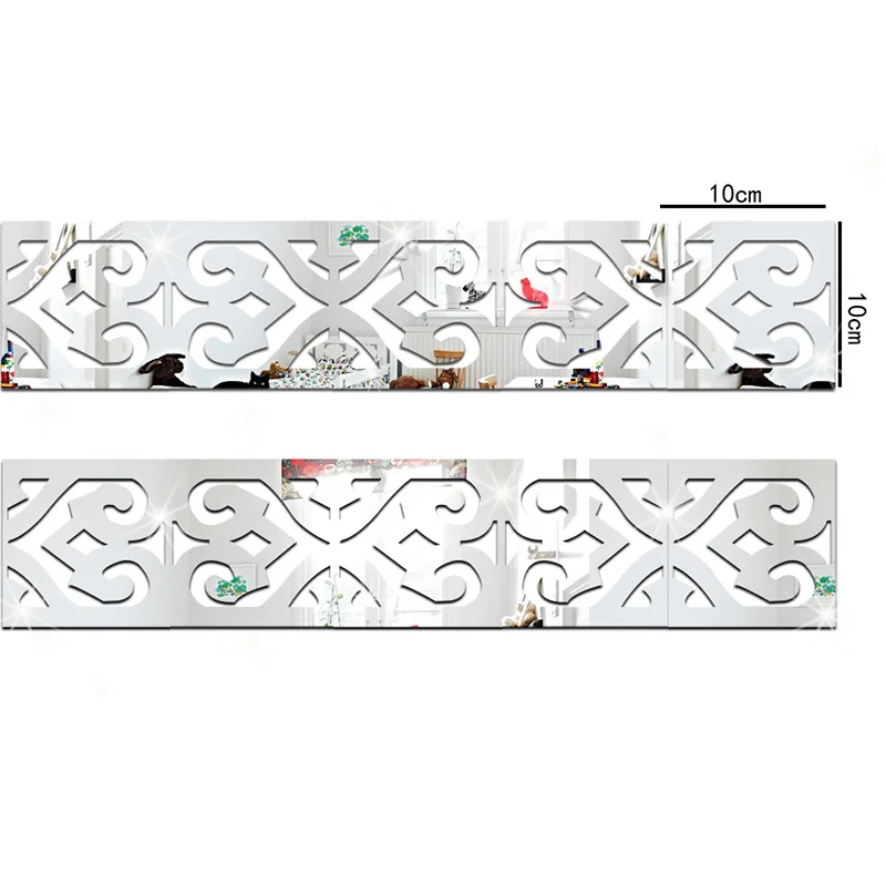 

1Set High quality mirror affixed to suspended ceiling lines skirting waistline stereoscopic wall stickers home decor 8zcx-ca147