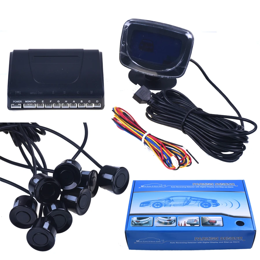 Car Parking Sensor Reverse Backup Radar LCD Display 12V 8