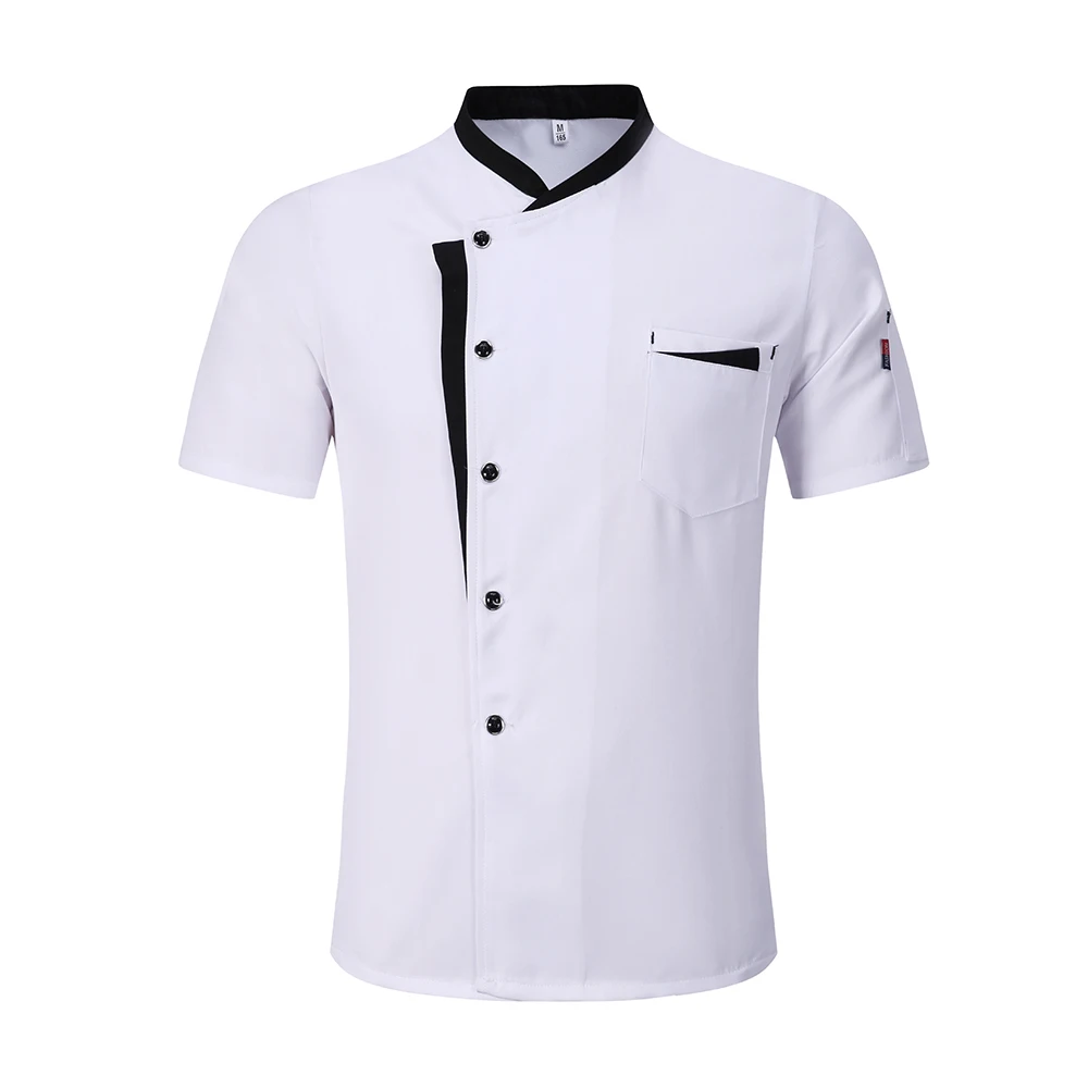 

High Quality M-3XL Wholesale Unisex Kitchen Cooker Chef Uniforms Bakery Food Service Short Sleeve Breathable Chef Jacket & Apron