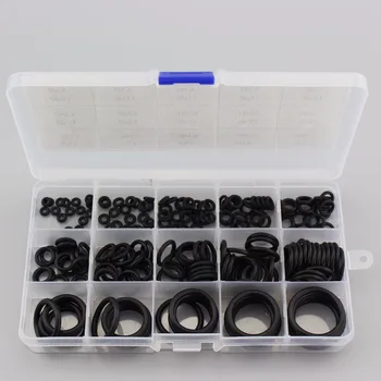 

200PCS NBR Rubber Black Sealing O Rings Replacement Seal Kit Gasket O-ring Assortment Set with Plastic Case 15 Different Sizes