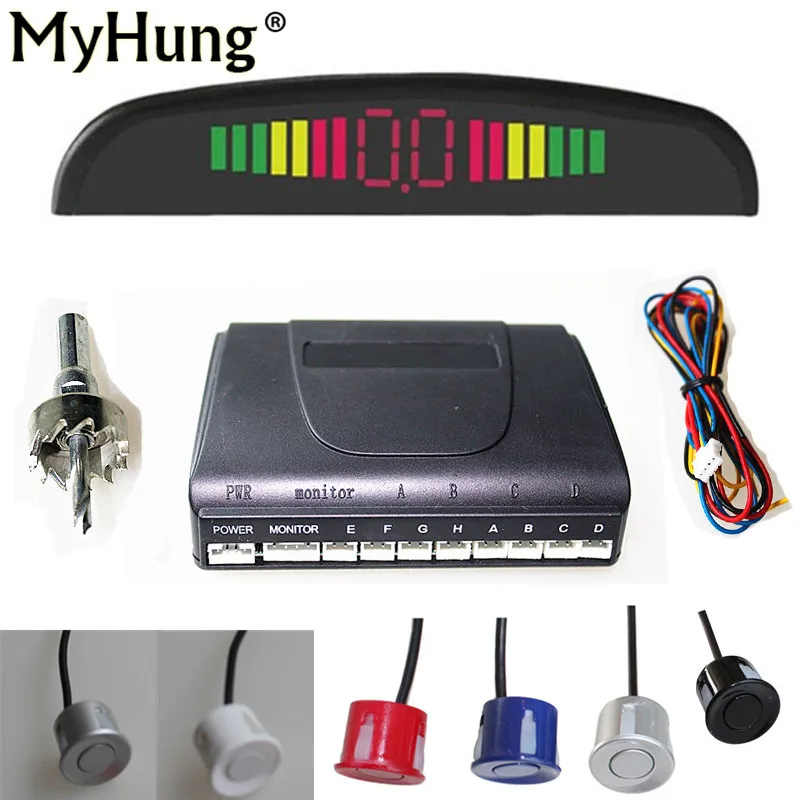 comprar Carro Sistema de sensor de Estacionamento 8 sensores + Buzzer Radar Detector de Backup Reversa Som Alerta 4 cores para escolher O transporte Livre UAP08