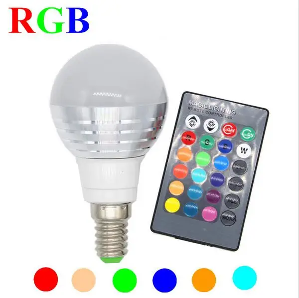 Светодиодная RGB лампа E27 E14 GU10 MR16 с пультом ДУ|led lamp e27 15w|led gu10led work |
