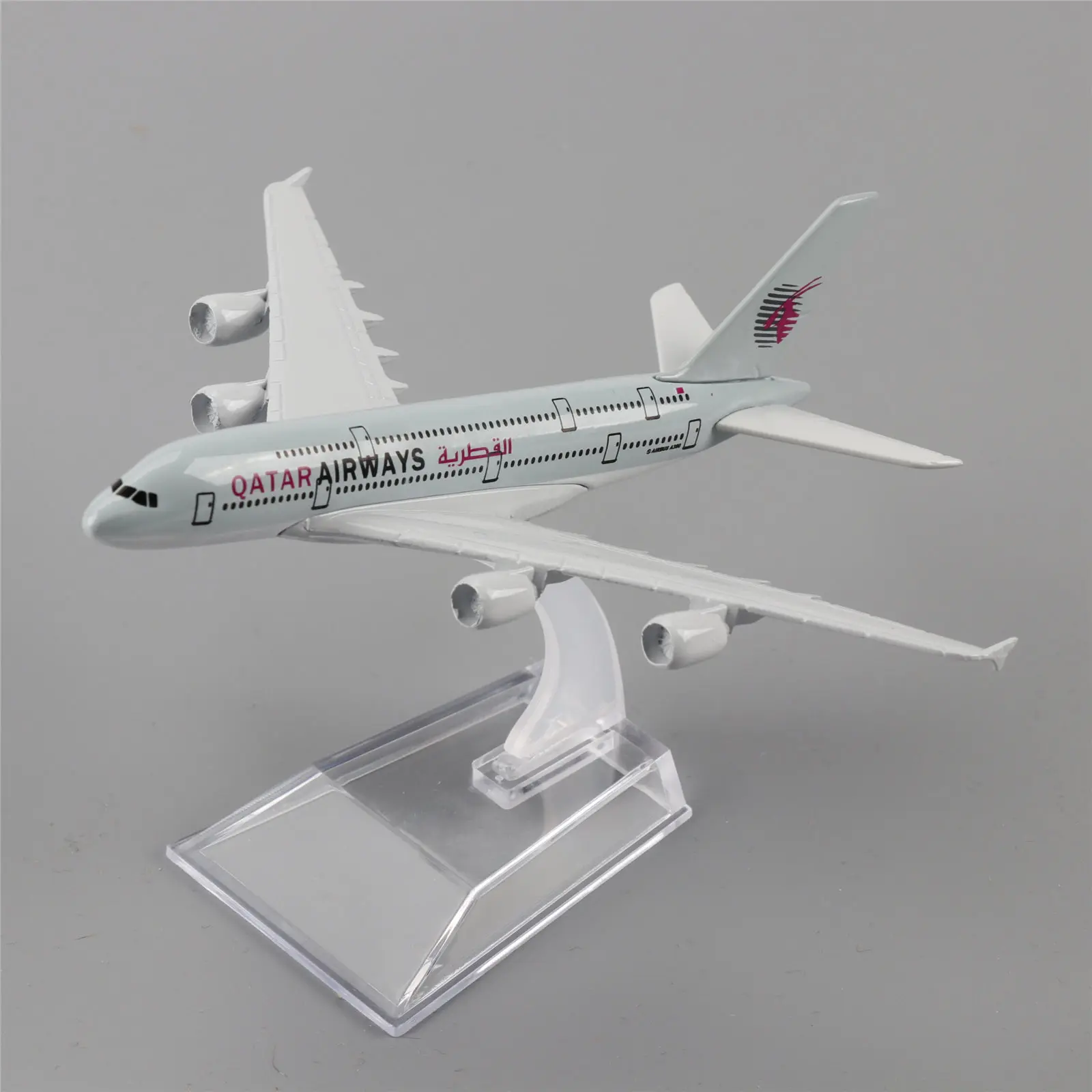 

TAIHONGYU 16cm Airbus A380 Qatar Airway Airplane Model w/Stand Collections Metal Diecast Toys Gift Kids Collections Display