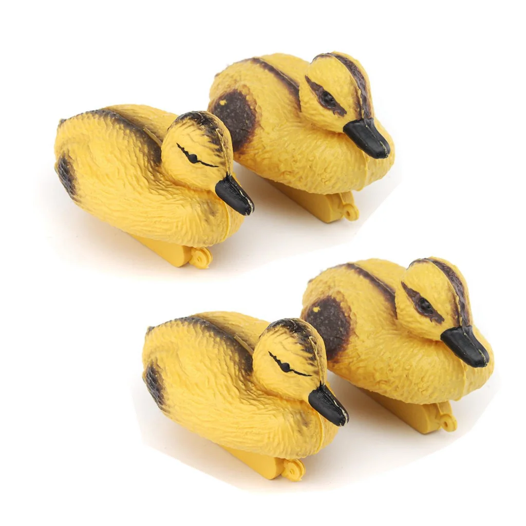 4 Pieces Baby Duckings Floating Decoy Ducks Mallard Plastic Ornament Pond