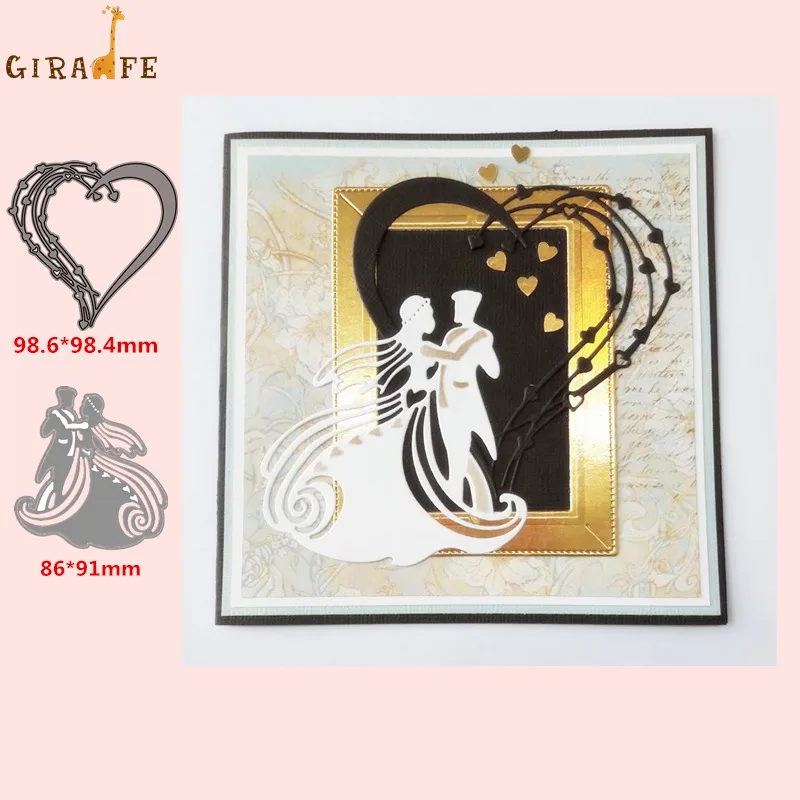 

Metal Cutting Dies Bride Groom Wedding Scrapbooking Stencil For DIY Paper Card Decorative Embossing Die Cut Craft Dies New 2019