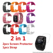 Замена силиконовый ремешок+ Экран Protector Щит пленка запястье ремешок для полярных M400/M430 аксессуары