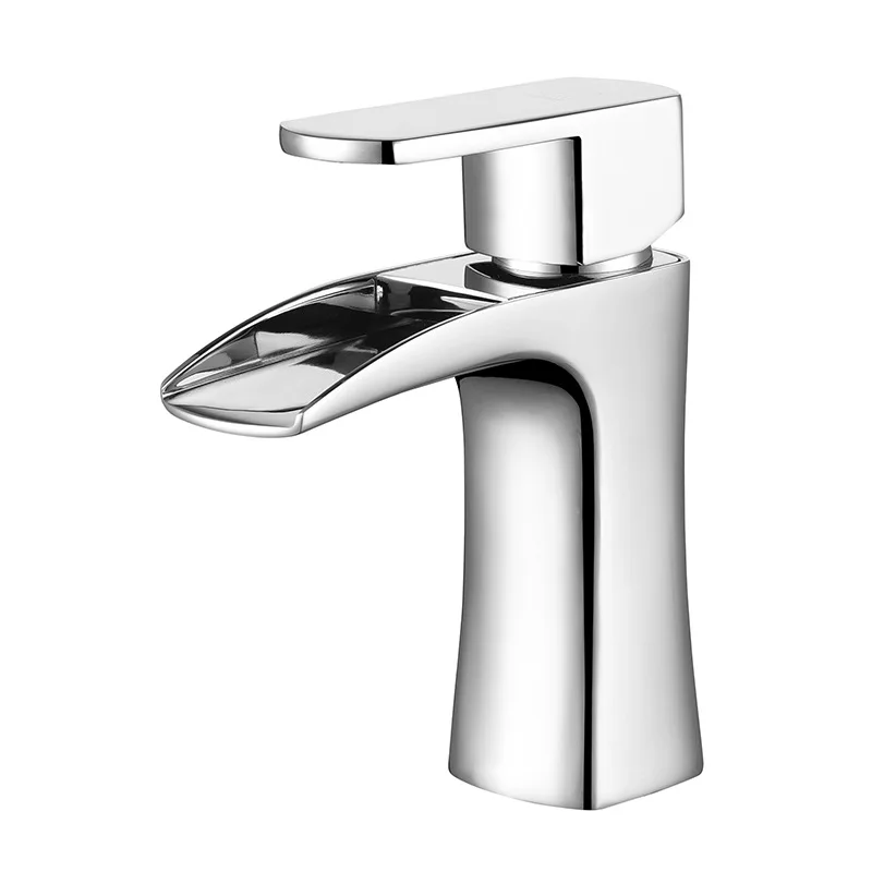 Bathroom Mixer Faucet Deck Mounted Hot and Cold Water Sink Tap Basin Faucets Brass Basin Taps Brass Chrome Bathroom Mixer Faucet Deck Mounted Hot and Cold Water Sink Tap Basin Faucets Brass Basin Taps Brass Chrome