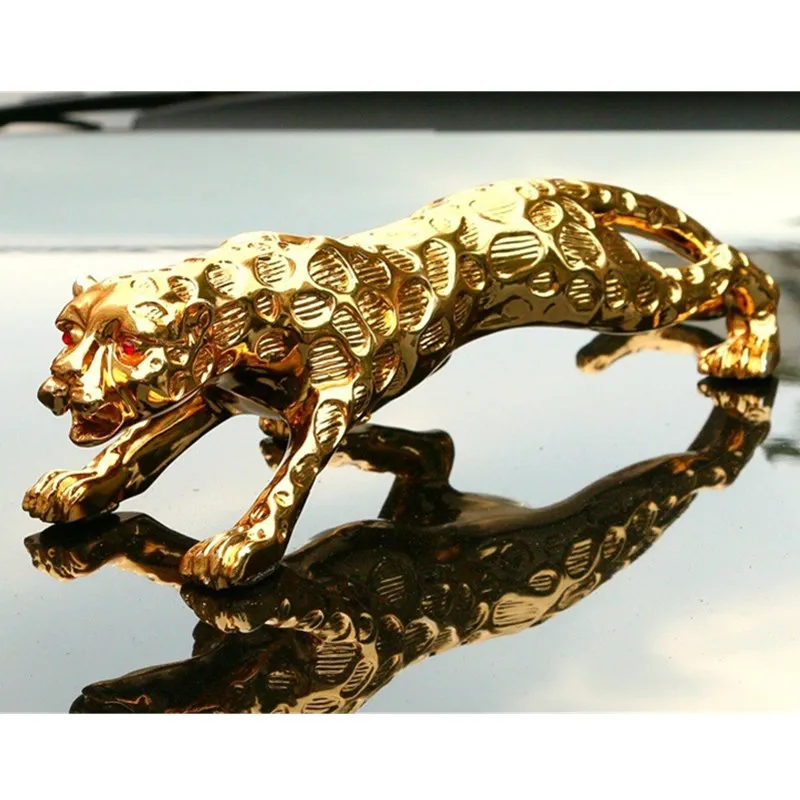 

Electrolytic Panther Leopard Sculpture Animal Statue Arts Colophony Crafts Home And Car Interior Decorations L3177