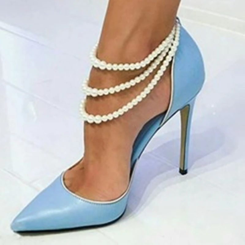 nude pearl heels