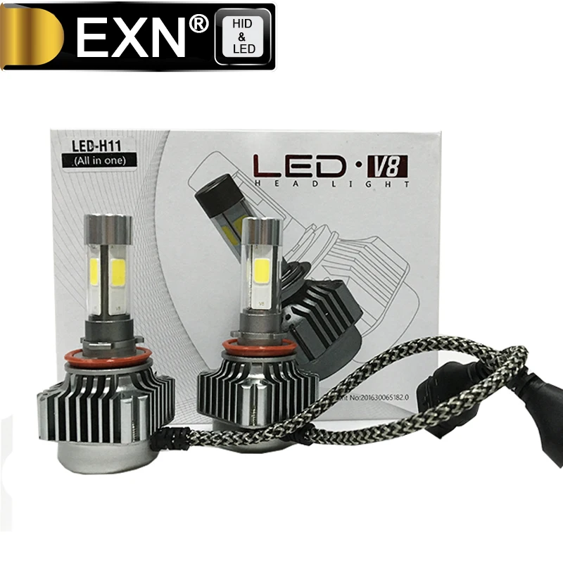 

New LED Headlight Bulb H8 Led Headlamp Kit 40W 8000lm 6000K COB LED Headlight Kit 4 Side All in one H8/H9/H11 LED Bulb H4 H7 H1