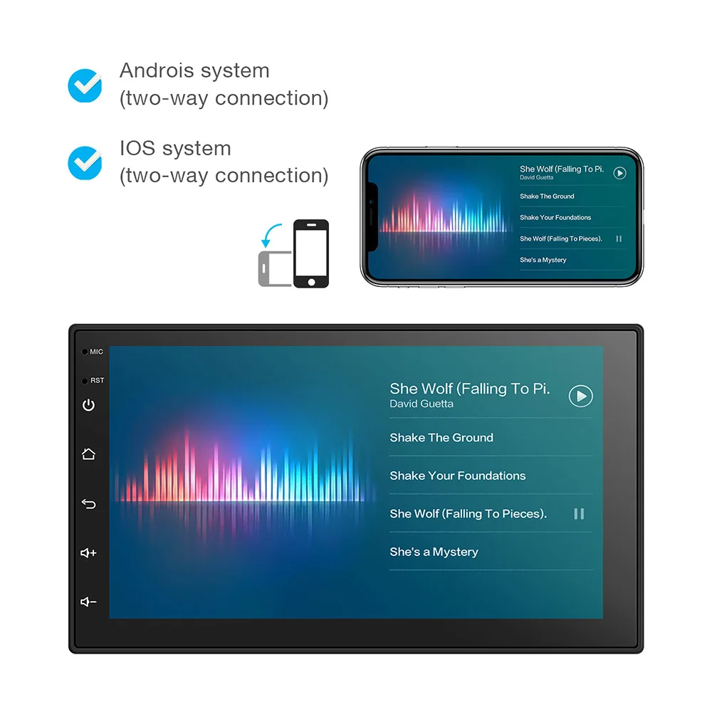 

7 inch 2 Din Android 8.0 Car Radio GPS Navigation Universal Car Multimedia MP5 Bluetooth FM USB Touch Screen Car Audio Stereo
