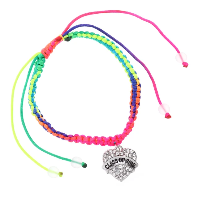 Pixnor Colorful Rope Knitted Bracelet With Cl Of 2018 Letter Pixnor Colorful Rope Knitted Bracelet With Cl Of 2018 Letter Charms Bracelets For Graduation Ceremony Party