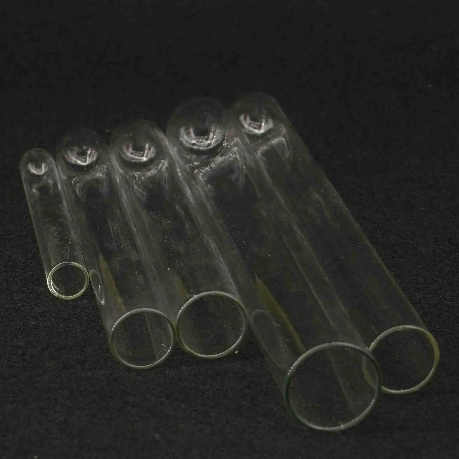 Lot(5) Multiple Sizes 10mm-18mm Diameter 75-180mm Length Lab Glassware Clear Test Tube Plain End Round Bottom