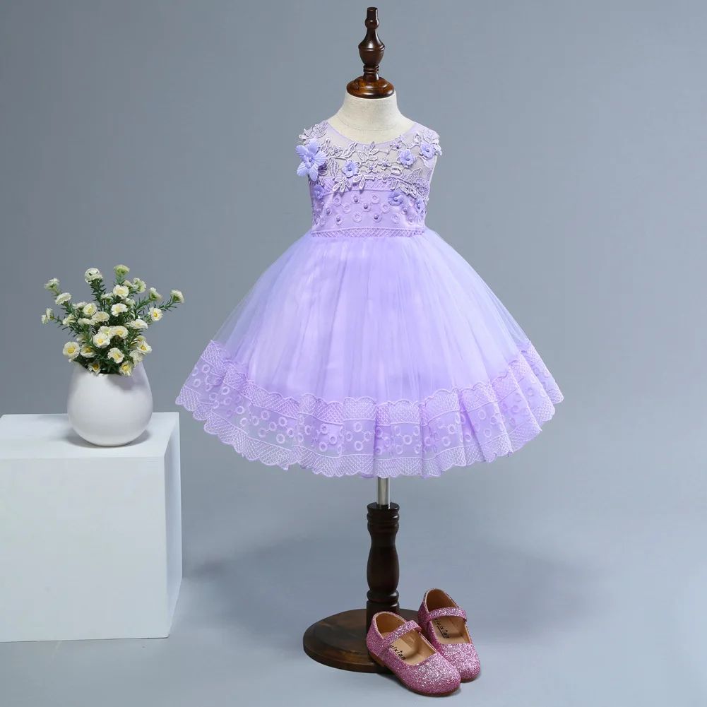

Ivory Flower Girl Dresses Simple Solid Color Appliques Design Prom Ball Gown Toddler Birthday Dress Baby Girl Formal Dresses