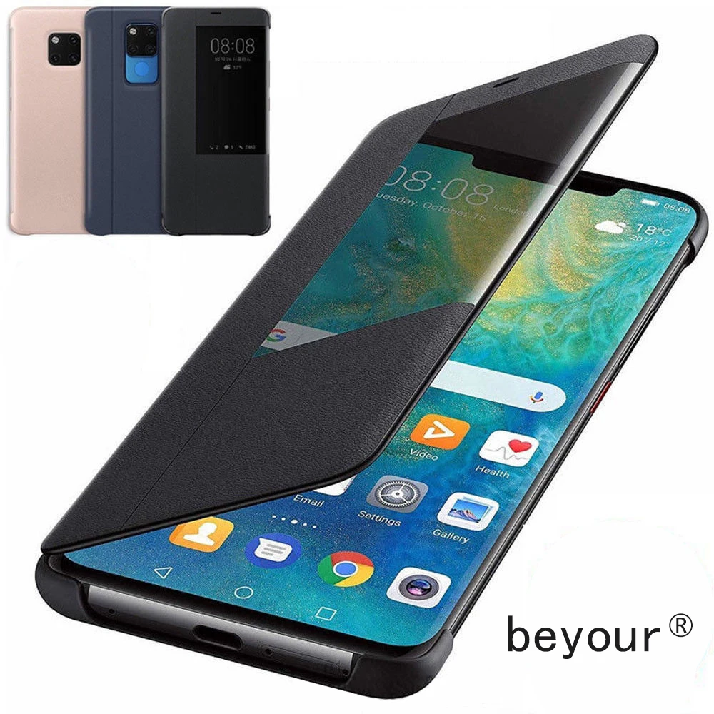 

beyour Original Official Case For Huawei Mate 20 Pro X View Smart Case For P20 lite P30 P10 Plus Leather flip Cover Retail Box