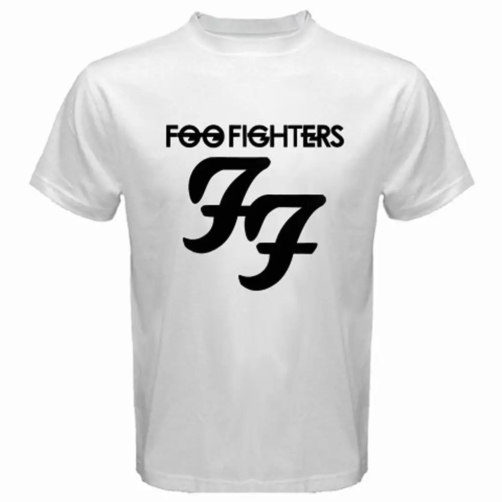 FOO FIGHTERS Dave Grohl Rock Band Logo Men's White T Shirt Size S M L