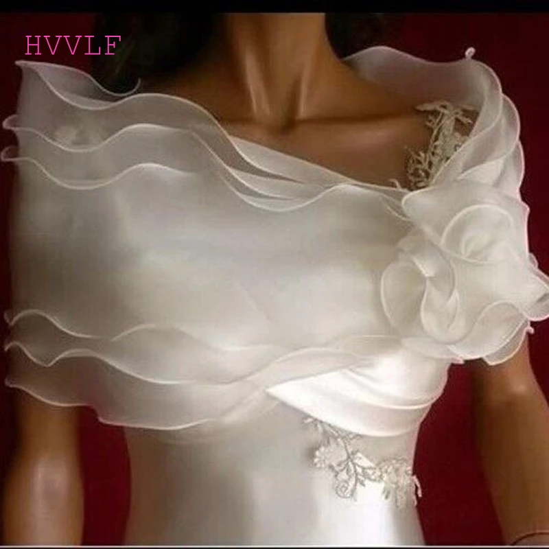 

Off Shoulder Cheap White Bridal Wrap Beach Sheer Garden Wedding Bridal Jacket Cheap Wedding Shawl