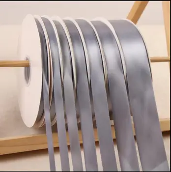 

100yards Silver Gray 6mm-40mm Polyester Ribbon Wedding Christmas Decoration Cake Gift Box Wrap Ribbons Hand DIY Accessories