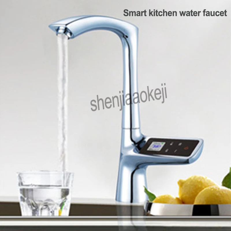 

100-240V Smart Kitchen Faucet Single Hole LCD Display Touch Screen Thermostatic Bathroom Faucets Digital Water Tap 1PC