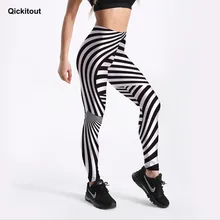 Qickitout Fit повседневные Модные женские леггинсы Зебра черно-белые полосы с принтом Леггинсы Средняя Талия Длина по щиколотку Прямая