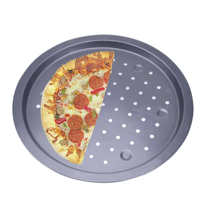 Carbon steel non-stick pizza pan Bakeware Tray Baking Pan Round Oven Vented Tray 