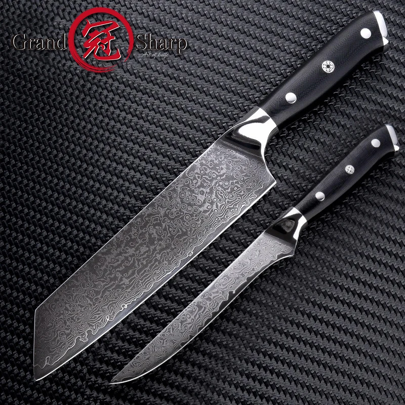 Набор кухонных ножей Grandsharp из 2 предметов 67 слойные японские кухонные ножи VG10