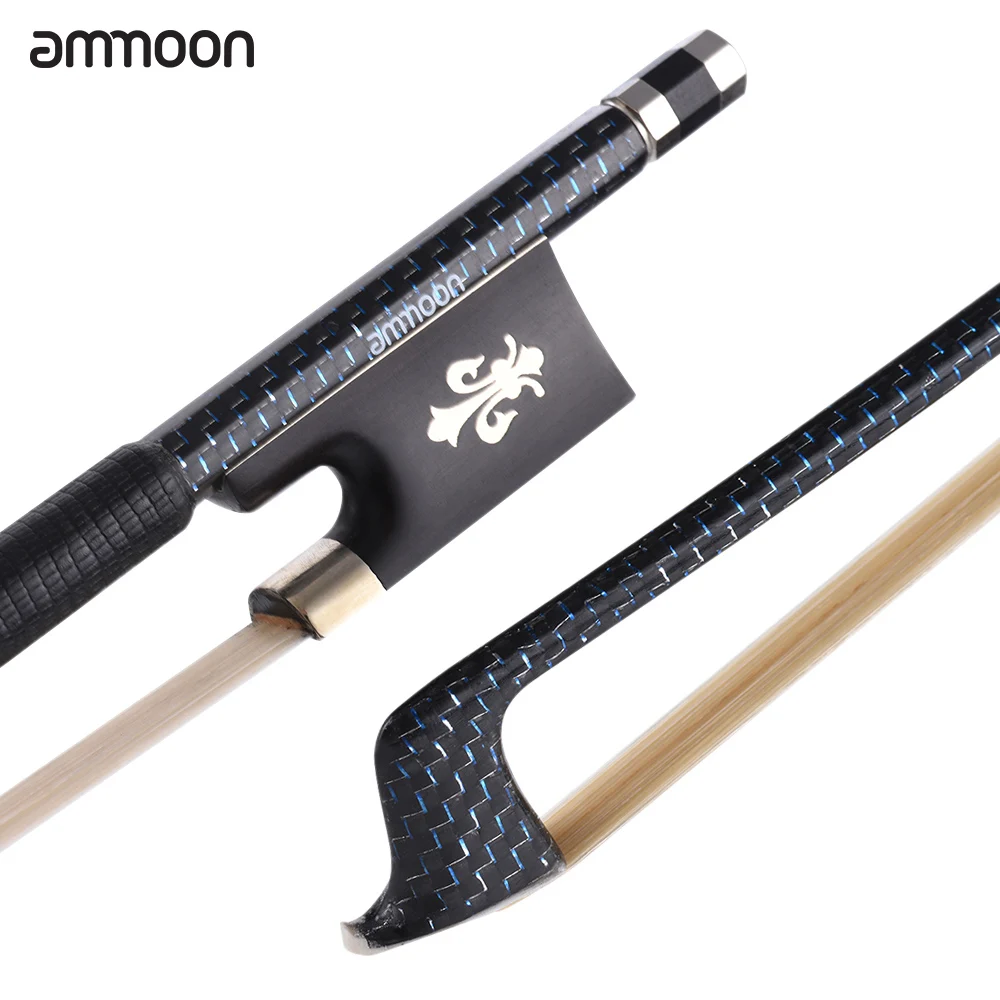 

ammoon 4/4 Violin Bow Well Balanced Fiddle Bow Braided Carbon Fiber Round Stick Exquisite Horsehair Ebony Frog Violin Parts