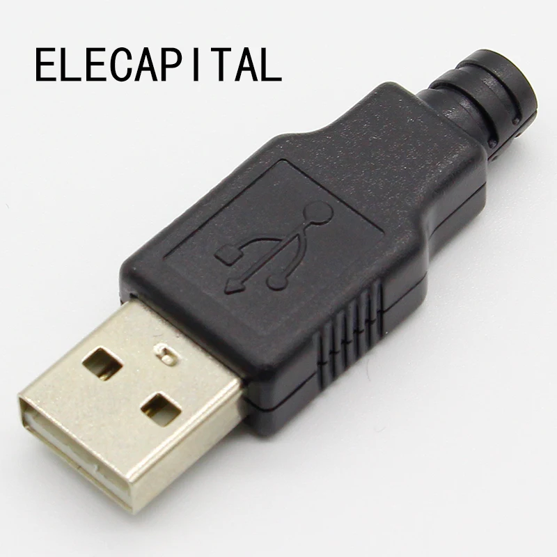 IMC Горячий Новый 10 шт. тип A штекер USB 4-контактный разъем с черной пластиковой