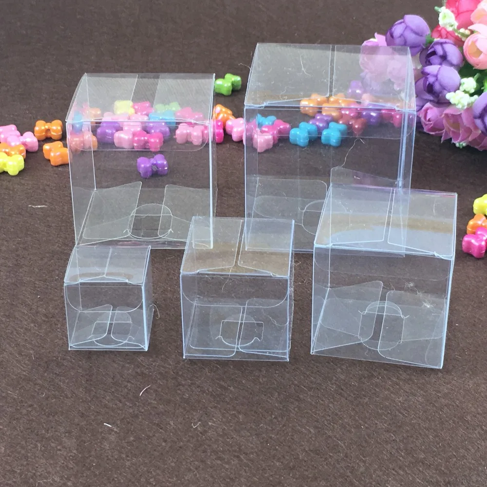 50pcs 16*16*16cm simple Clear Wedding PVC Box Gift Craft display Box