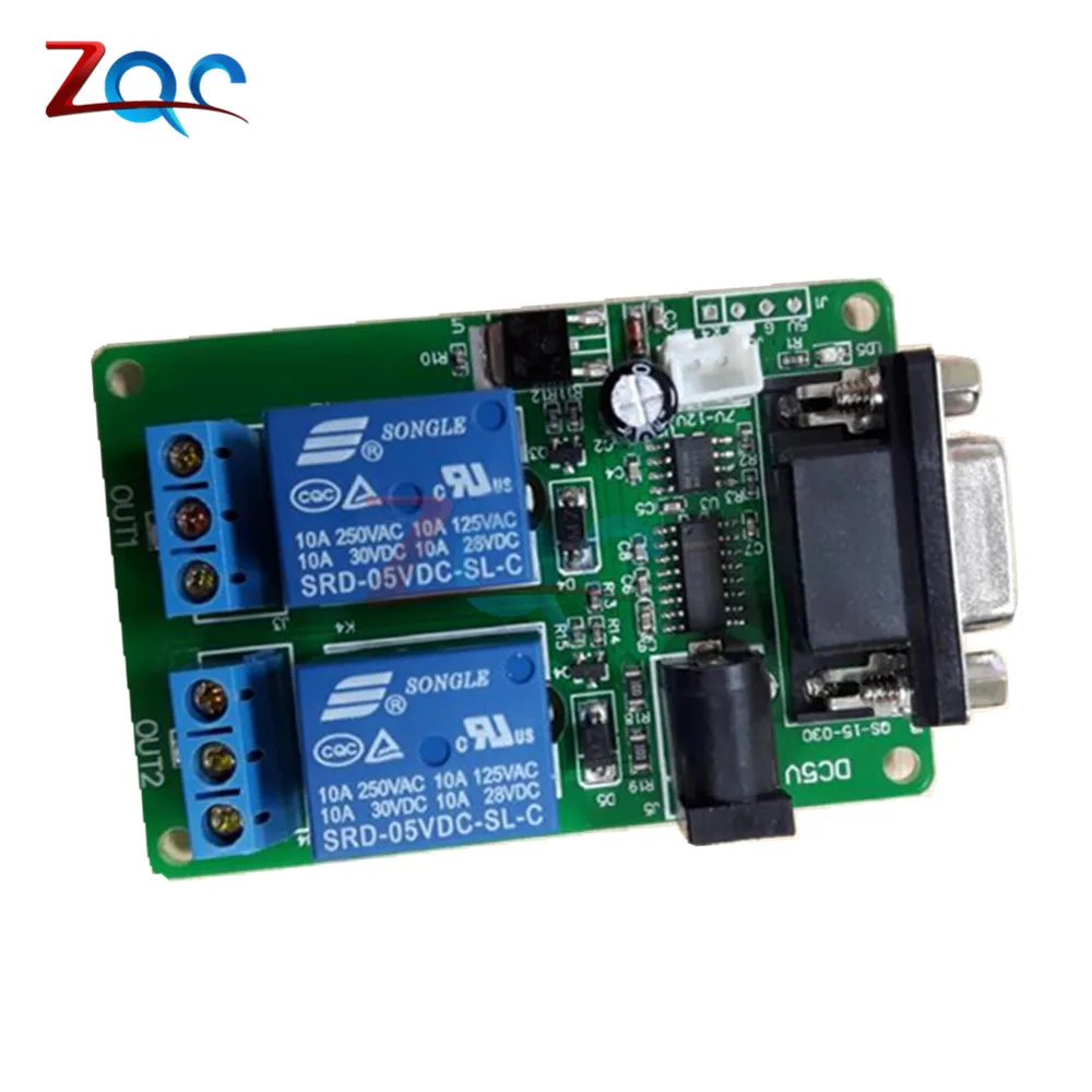 DC 5v 2 Channel rs232 serial control Relay switch Board SCM PC transmisores DC 5v 2 Channel rs232 serial control Relay switch Board SCM PC transmisores