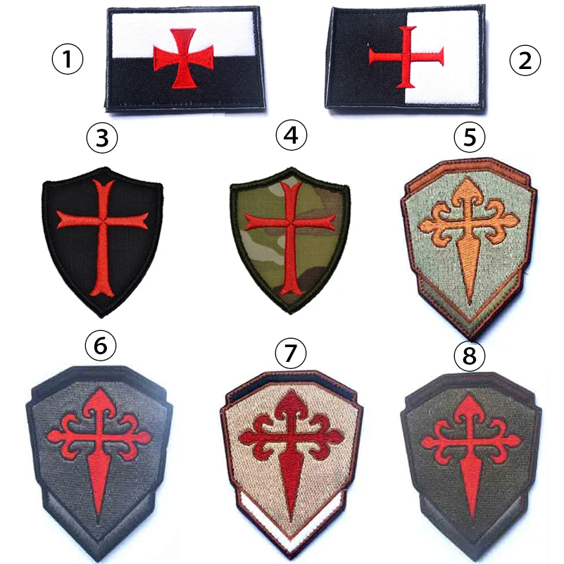 

Knights Templar Teutonic Knights Cross Armband Patch Morale Tactical Patches Hook & Loop Embroidery Badge Military Army Badge