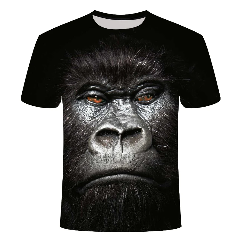 Summer Men's brand clothing O-Neck short sleeve animal T-shirt monkey/lion 3D Digital Printed T shirt Homme large size 6xl