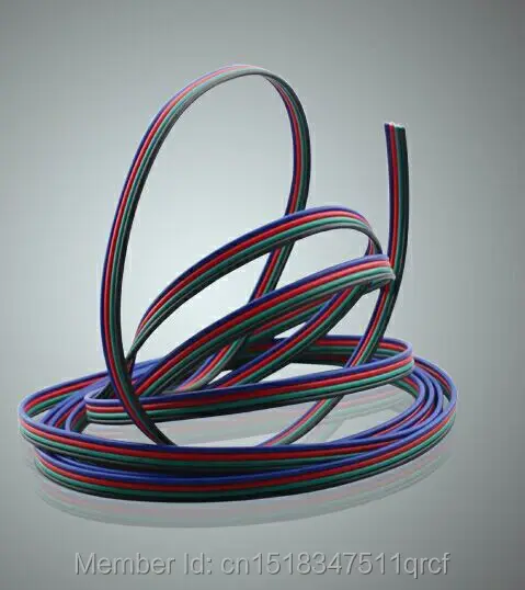 Провод из луженой меди 22awg 4-контактный изолированный ПВХ-кабель RGB удлинительная